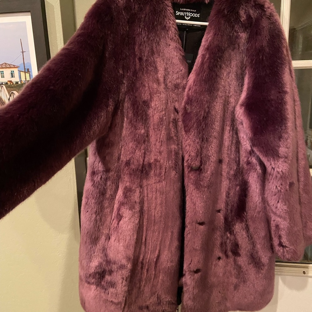 Faux fur purple spirithood coat
